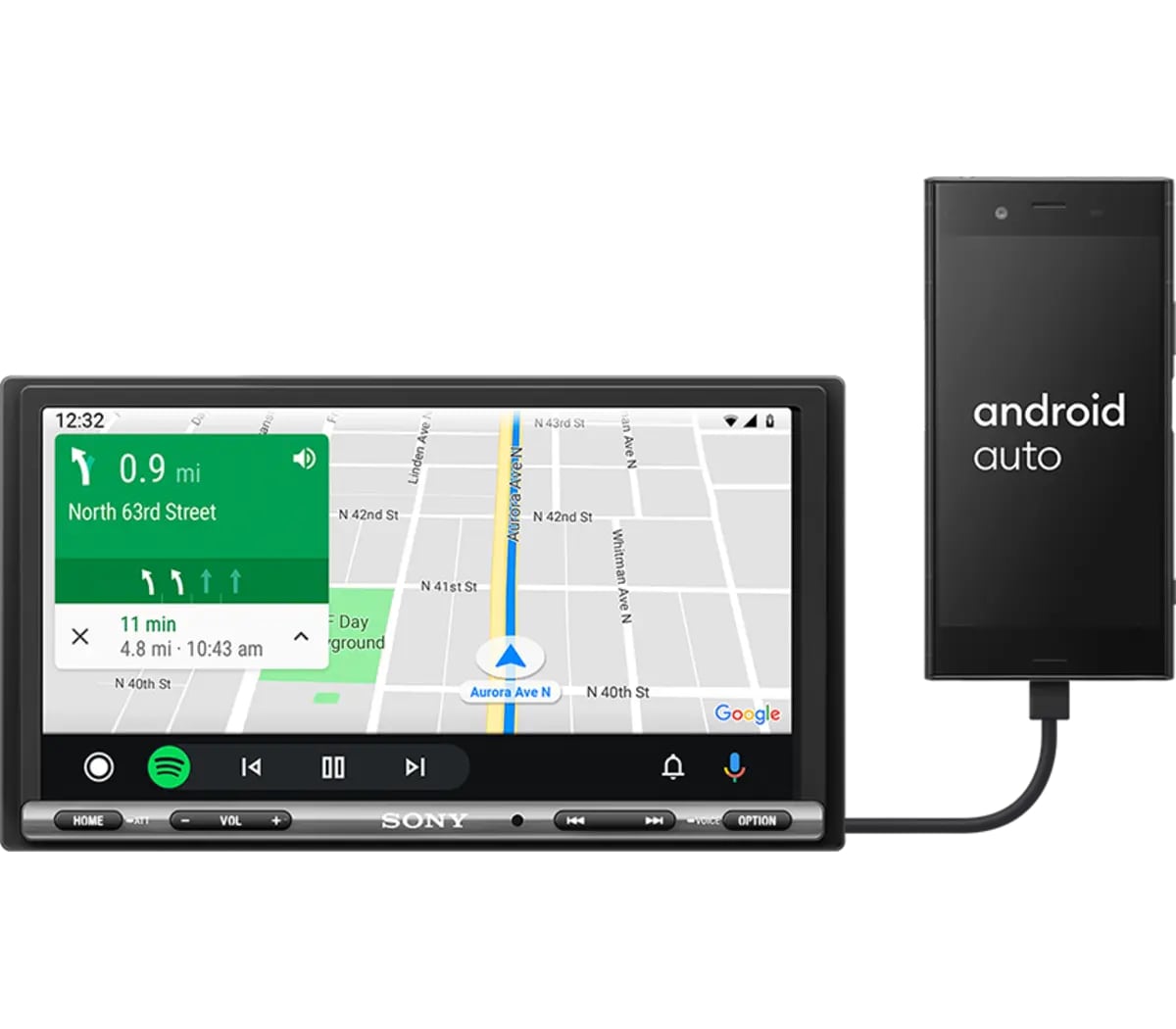 Sony 6.95” (17.6 cm) CarPlay/ Android Auto Media Receiver