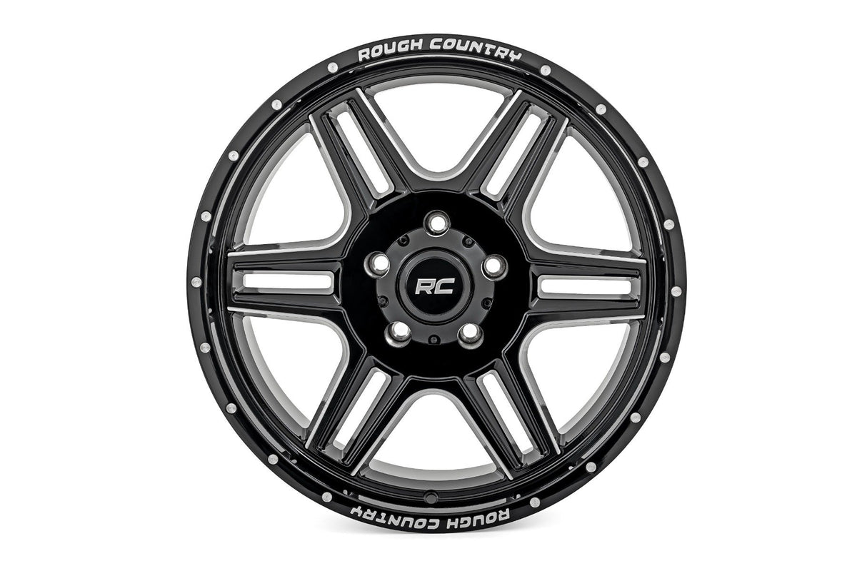 Rough Country 92 Series Wheel | Machined One-Piece | Gloss Black | 20x9 | 6x5.5 | +0mm
