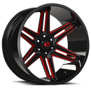 Vision Wheel - Style 363 - 6-Lug 6x135 — Gloss Black Milled Spoke with Red Tint