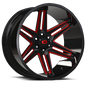 Vision Wheel - Style 363 - 6-Lug 6x139.7 — Gloss Black Milled Spoke with Red Tint