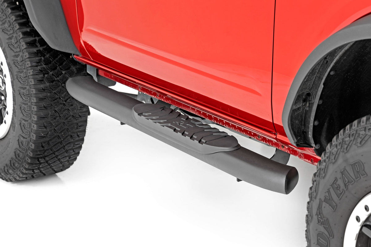 Oval Nerf Steps | 2-Door | Black | Ford Bronco (2 Door) 4WD (2021-2025)