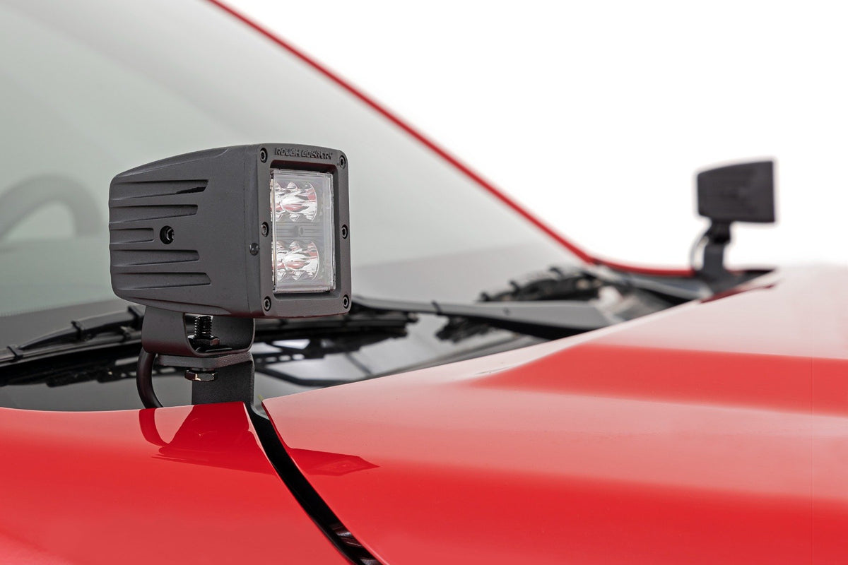 LED Light Kit | Ditch Mount | 2" Black Pair | Amber DRL | Nissan Frontier (22-25)