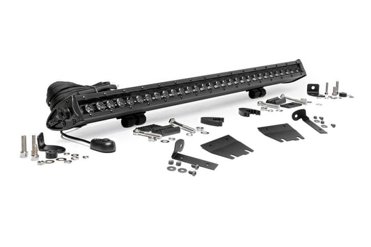 LED Light Kit | Hood Mount | 30" Black Single Row | Jeep Gladiator JT/Wrangler JL (18-26)