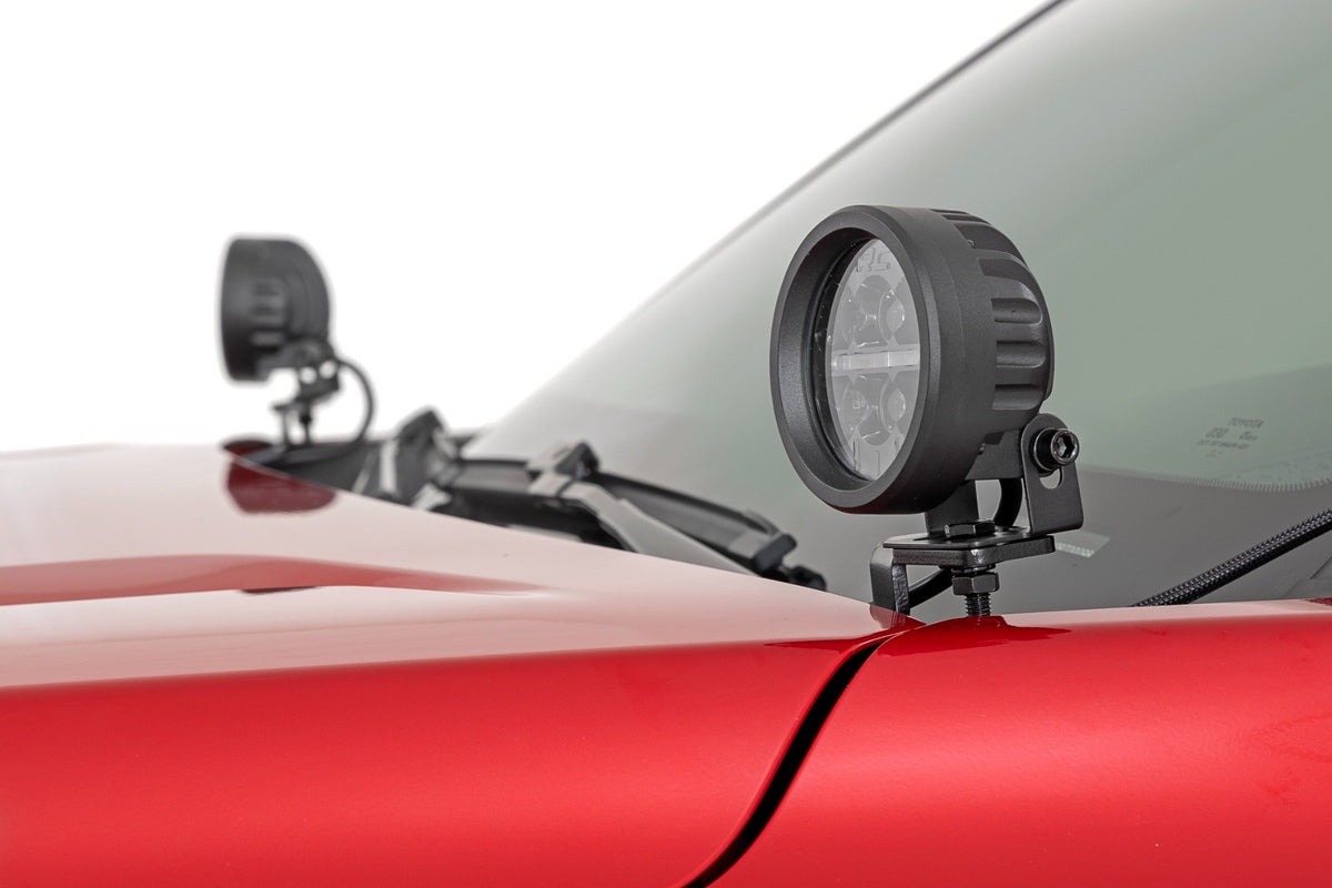 LED Light Kit | Ditch Mount | Black Series Round | 3.5 Inch | Amber DRL | Toyota Tacoma (24-25)