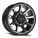 Vision Turbine - 6-Lug 6x139.7 — Gloss Black Machined Face