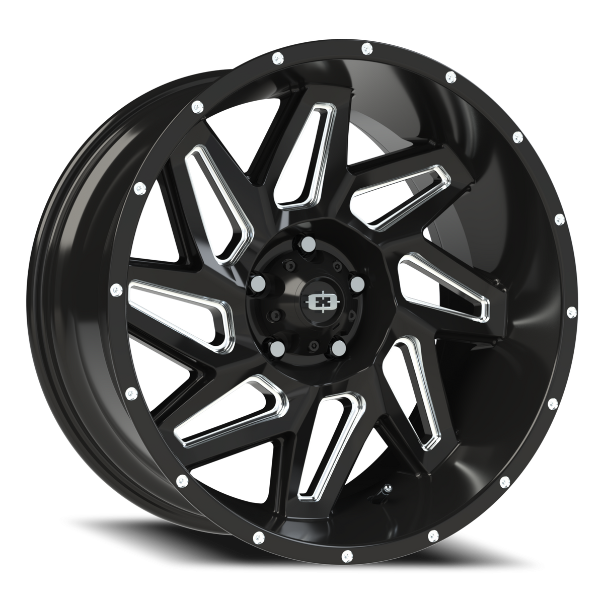 Vision Spyder - 5-Lug 5x127 — Gloss Black Milled Spoke