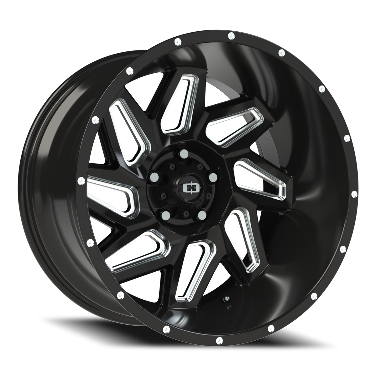 Vision Spyder - 5-Lug 5x127 — Gloss Black Milled Spoke