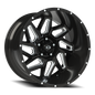 Vision Spyder - 5-Lug 5x127 — Gloss Black Milled Spoke