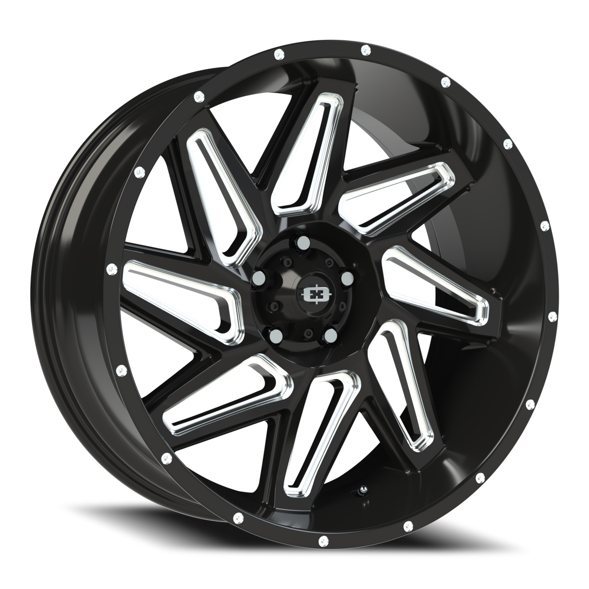 Vision Spyder - 5-Lug 5x127 — Gloss Black Milled Spoke
