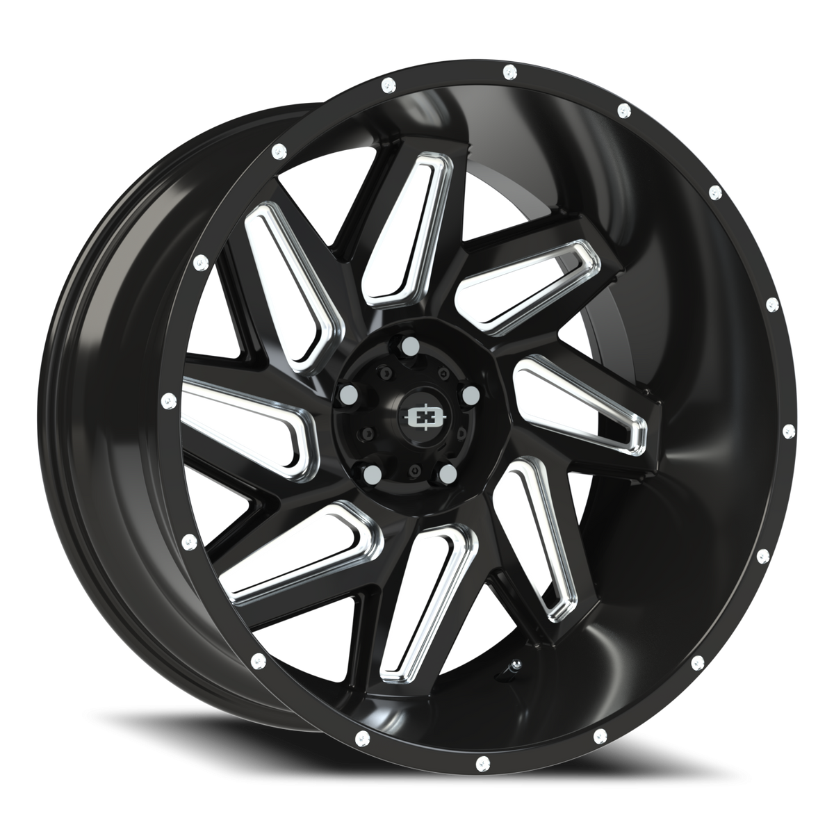 Vision Spyder - 5-Lug 5x127 — Gloss Black Milled Spoke