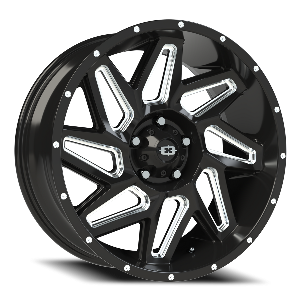 Vision Spyder - 5-Lug 5x127 — Gloss Black Milled Spoke