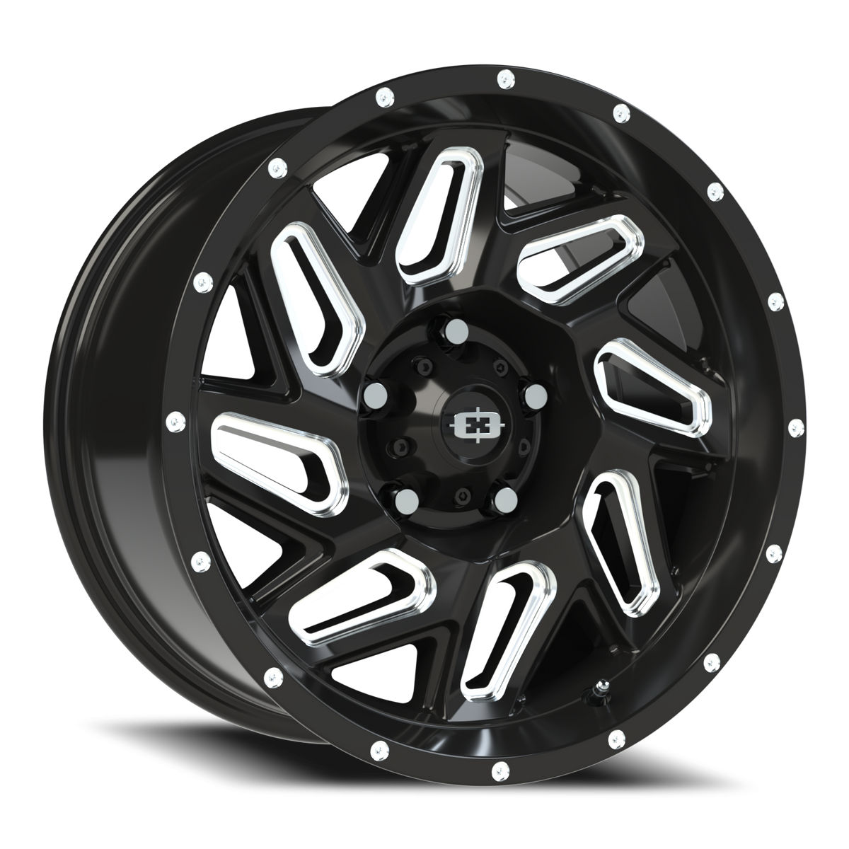 Vision Spyder - 5-Lug 5x127 — Gloss Black Milled Spoke