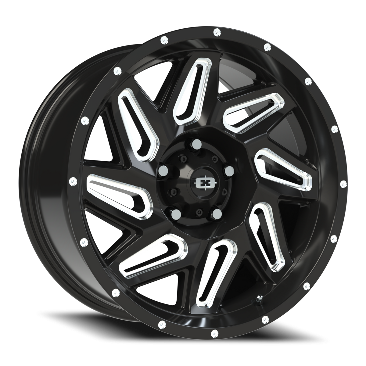 Vision Spyder - 5-Lug 5x127 — Gloss Black Milled Spoke