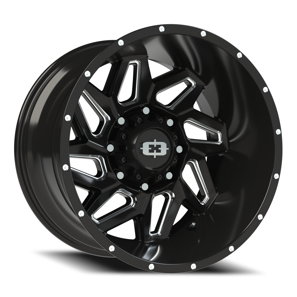 Vision Spyder - 8-Lug 8x180 — Gloss Black Milled Spoke