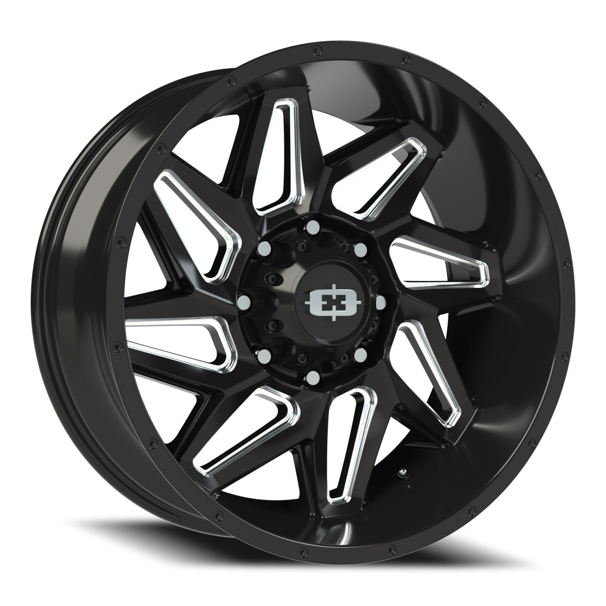 Vision Spyder - 8-Lug 8x180 — Gloss Black Milled Spoke