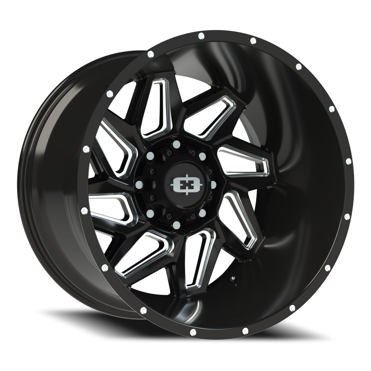 Vision Spyder - 8-Lug 8x170 — Gloss Black Milled Spoke