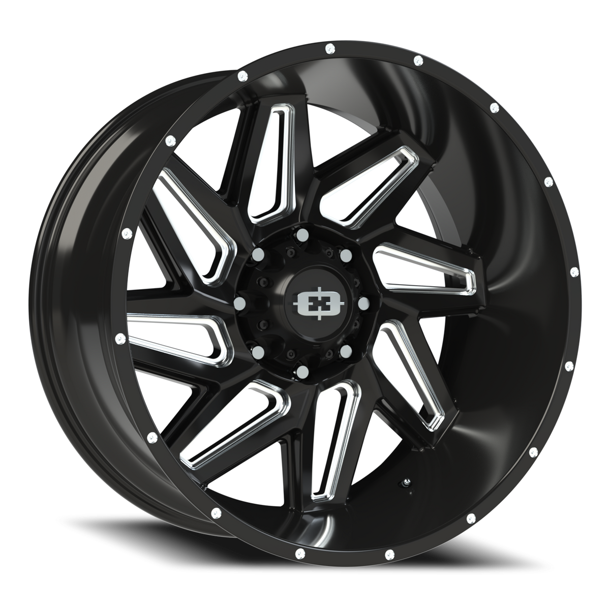 Vision Spyder - 8-Lug 8x170 — Gloss Black Milled Spoke