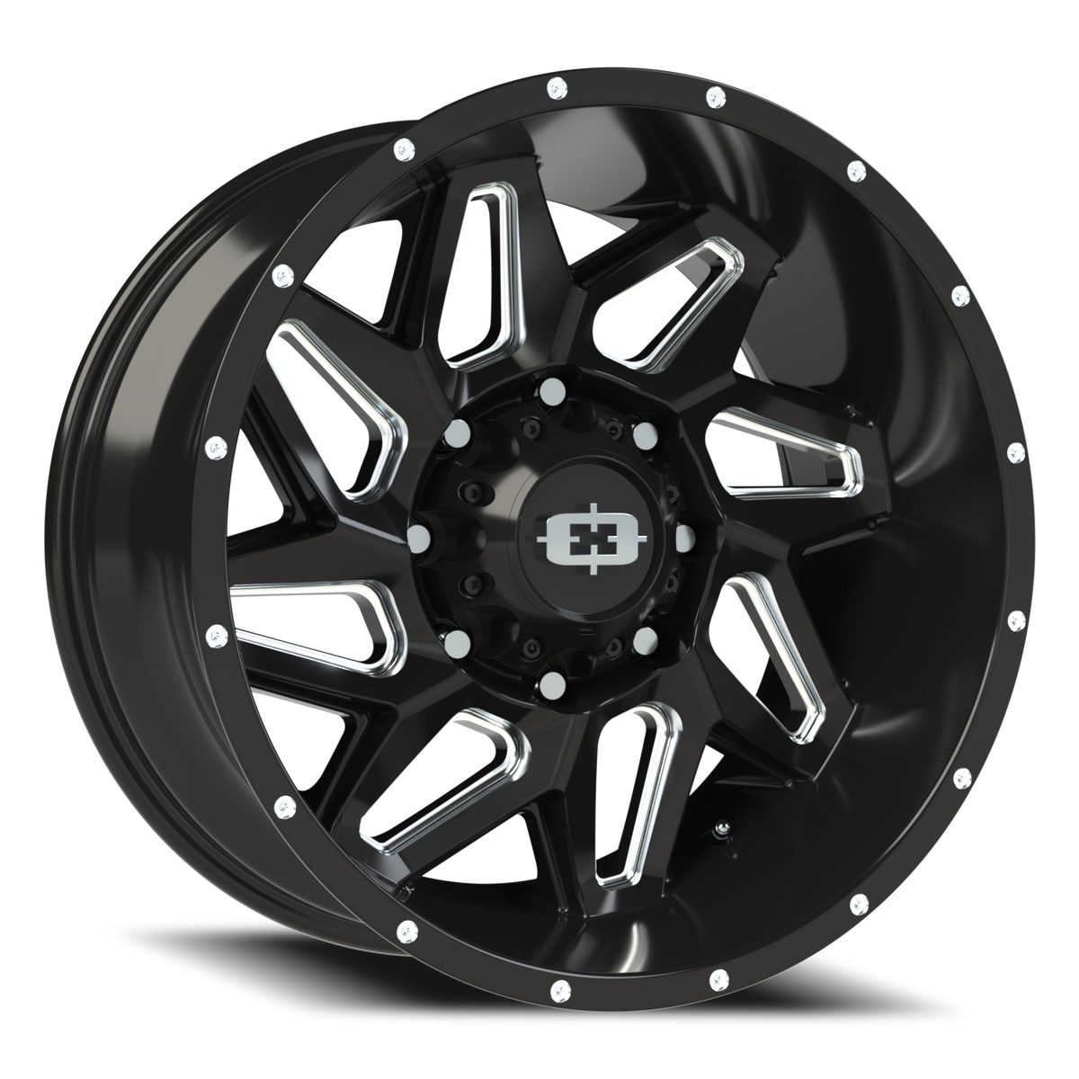 Vision Spyder - 8-Lug 8x180 — Gloss Black Milled Spoke
