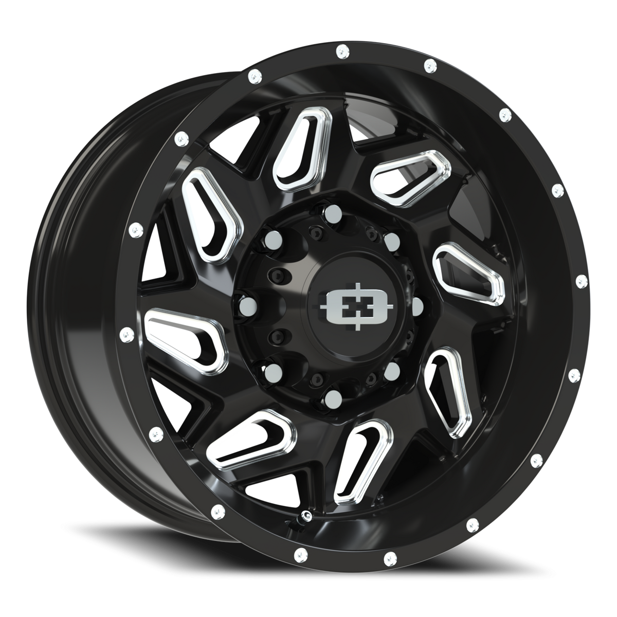 Vision Spyder - 8-Lug 8x170 — Gloss Black Milled Spoke