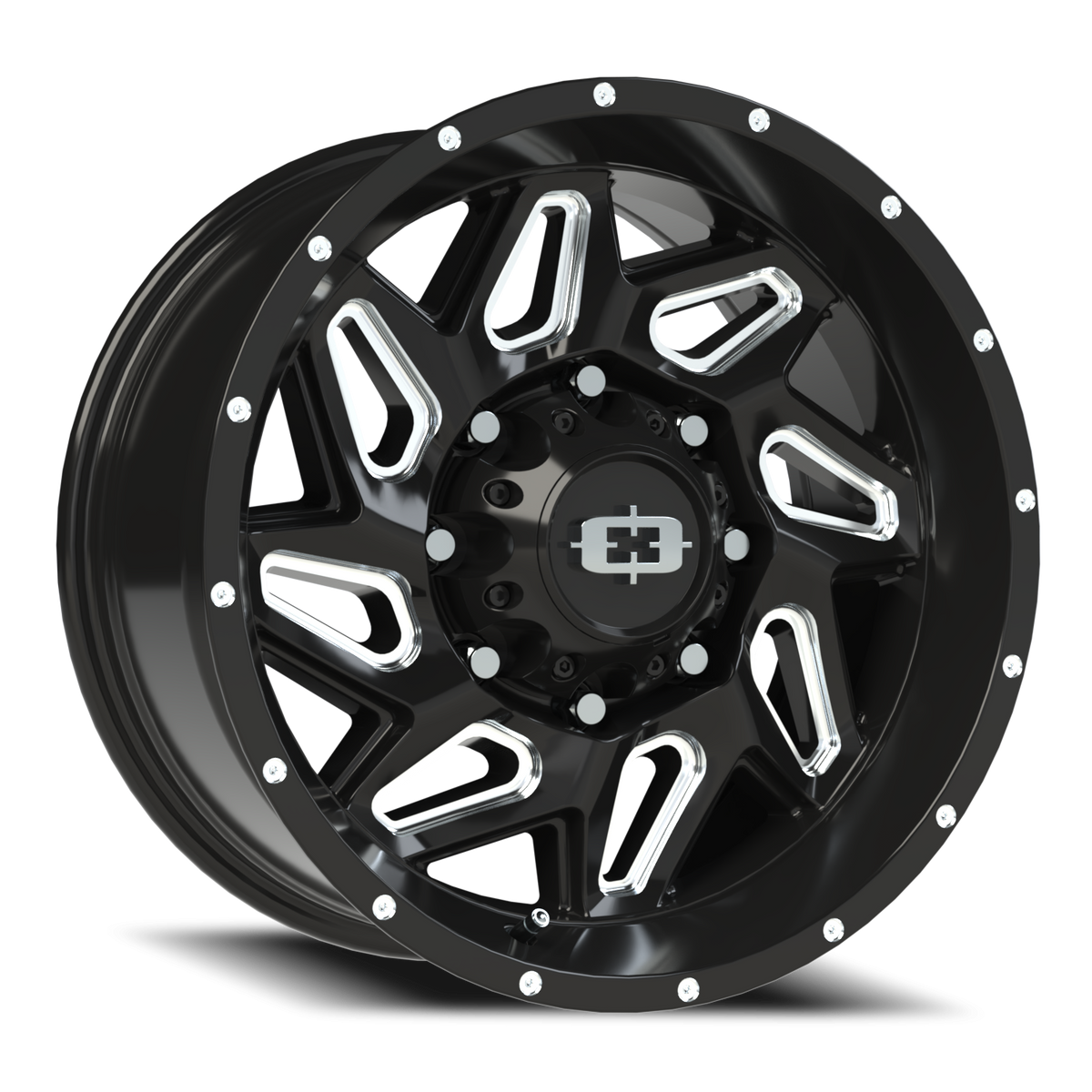 Vision Spyder - 8-Lug 8x170 — Gloss Black Milled Spoke