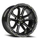 Vision Korupt - 5-Lug 5x127 — Gloss Black Milled Spoke