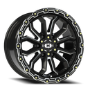 Vision Korupt - 6-Lug 6x139.7 — Gloss Black Milled Spoke