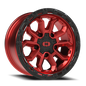 Vision Korupt - 5-Lug 5x114.3 — Gloss Red w/Gloss Black Lip