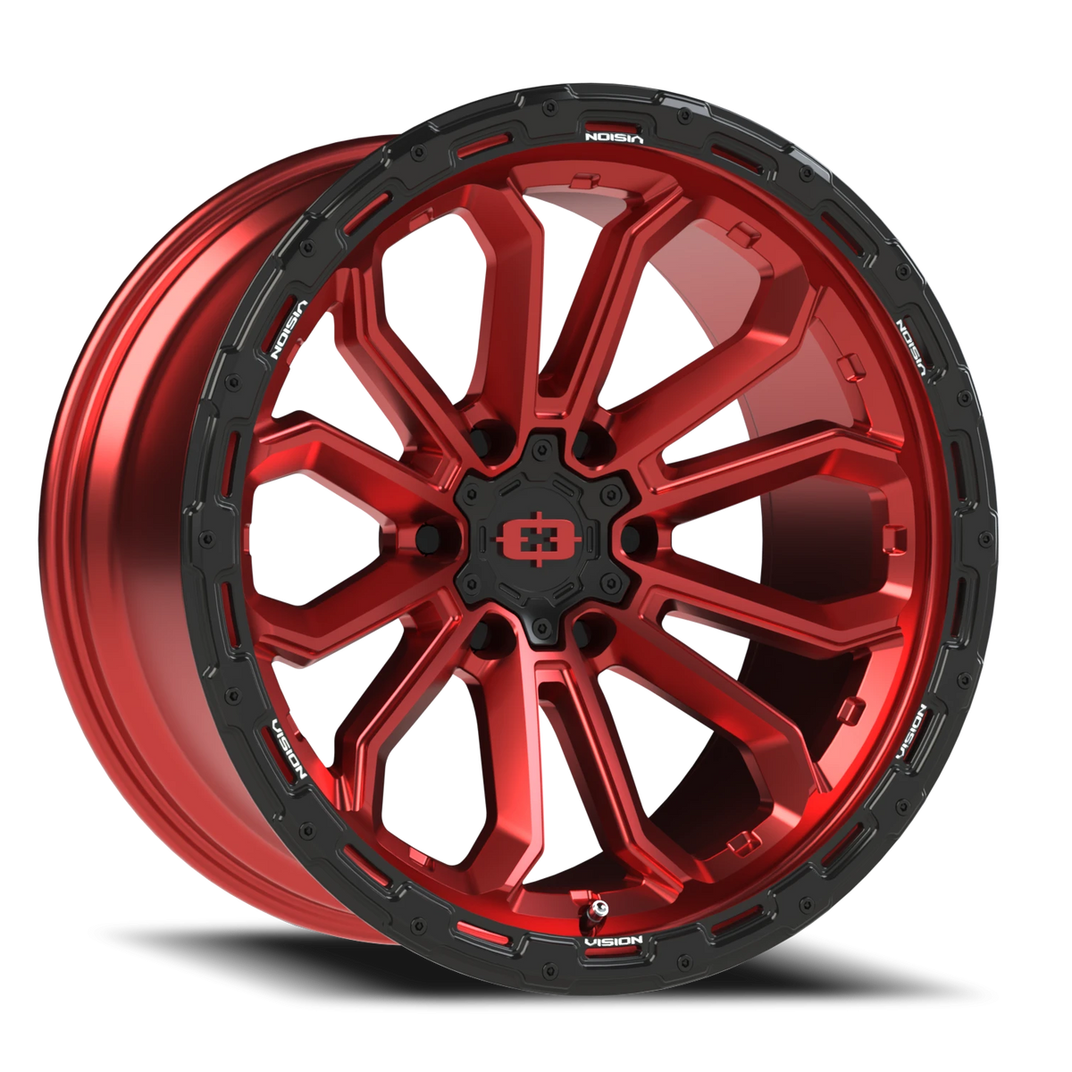 Vision Korupt - 6-Lug 6x135 — Gloss Red w/Gloss Black Lip