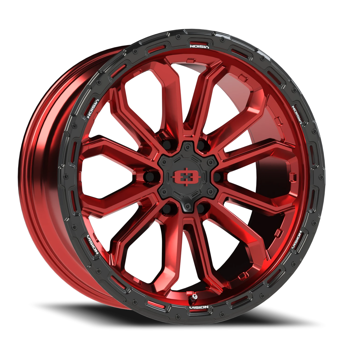 Vision Korupt - 6-Lug 6x135 — Gloss Red w/Gloss Black Lip
