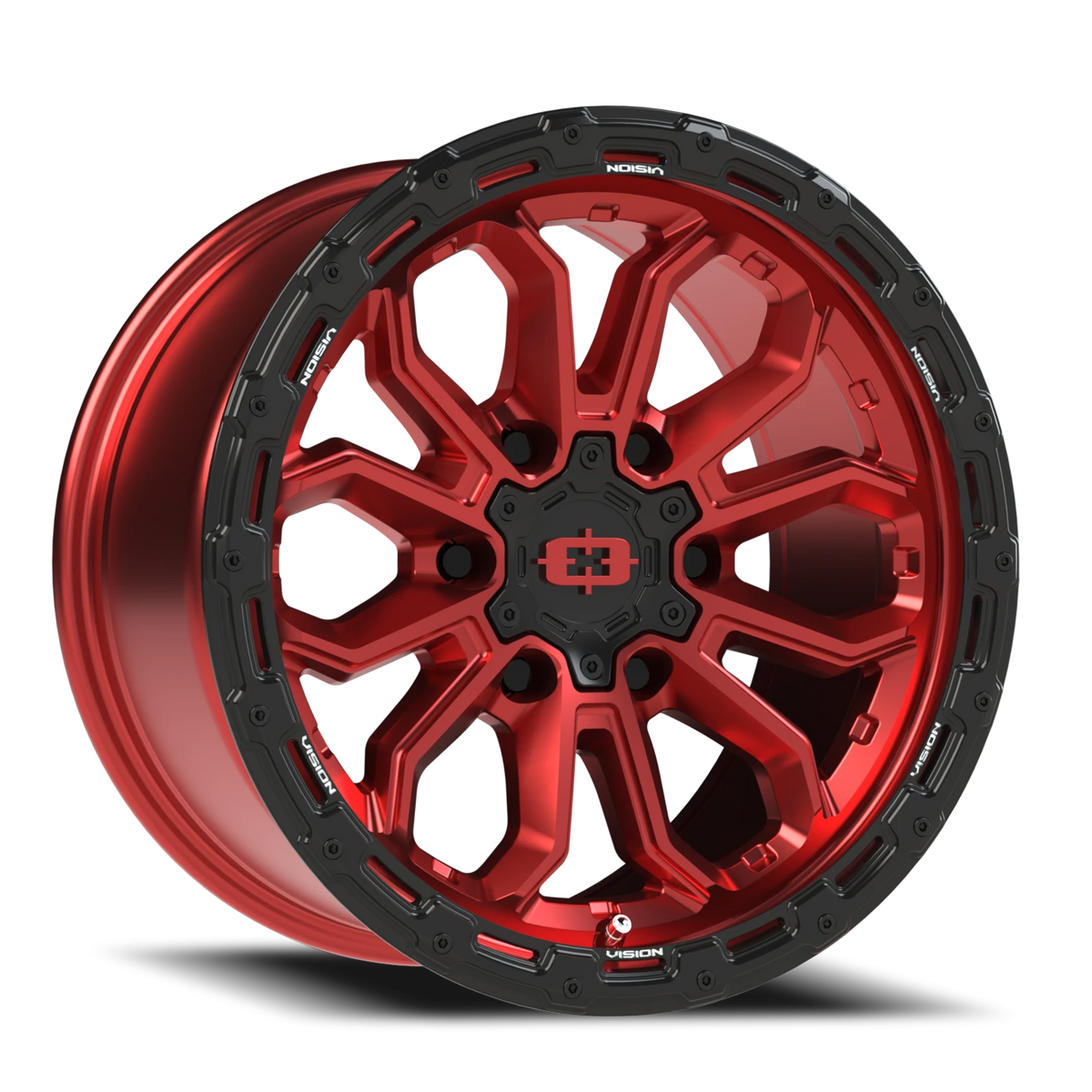 Vision Korupt - 6-Lug 6x135 — Gloss Red w/Gloss Black Lip