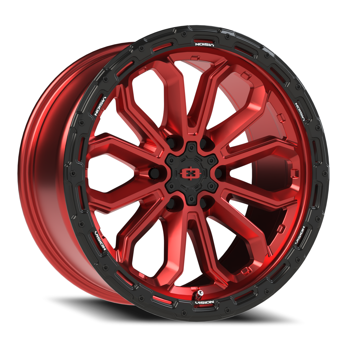 Vision Korupt - 6-Lug 6x135 — Gloss Red w/Gloss Black Lip