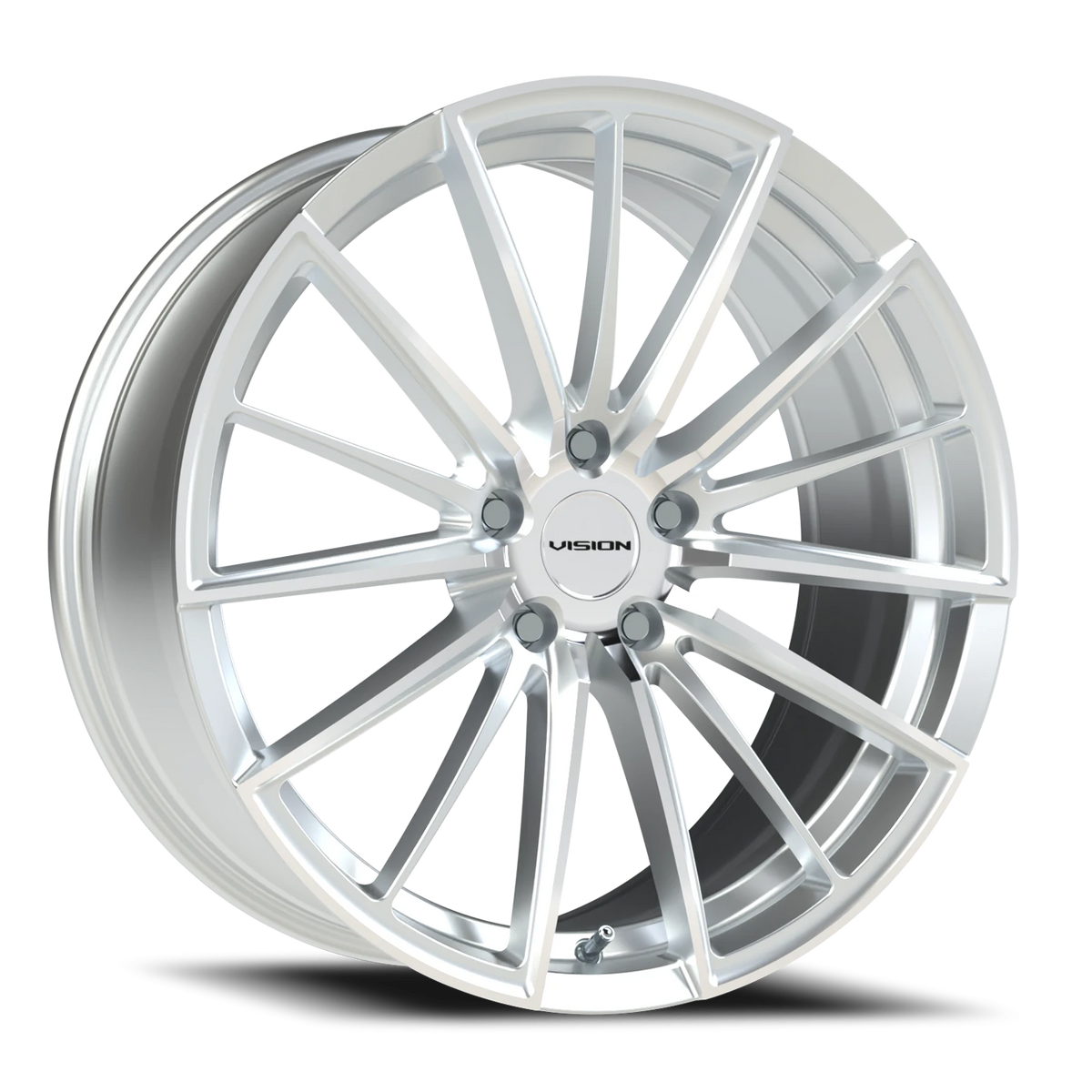 Vision Axis - 5-Lug 5x112 — Hyper Silver Machined Face
