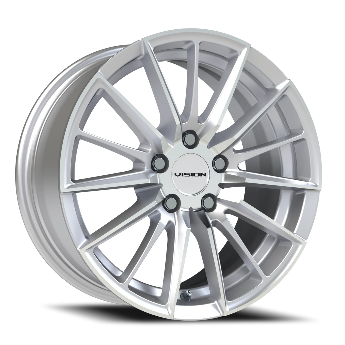Vision Axis - 5-Lug 5x112 — Hyper Silver Machined Face