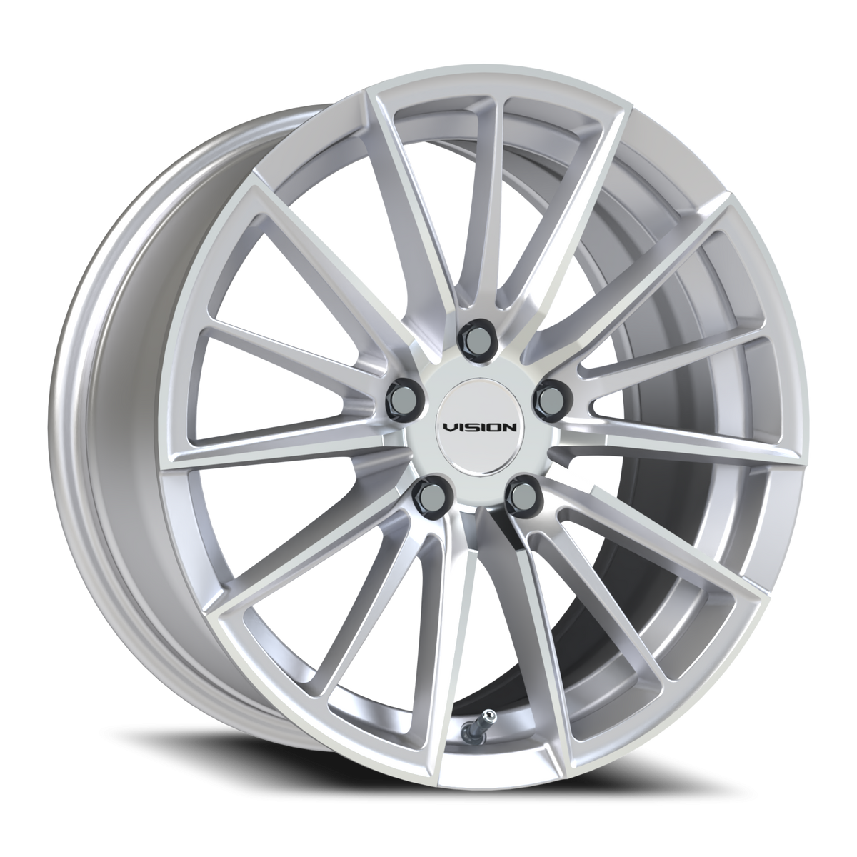 Vision Axis - 5-Lug 5x115 — Hyper Silver Machined Face