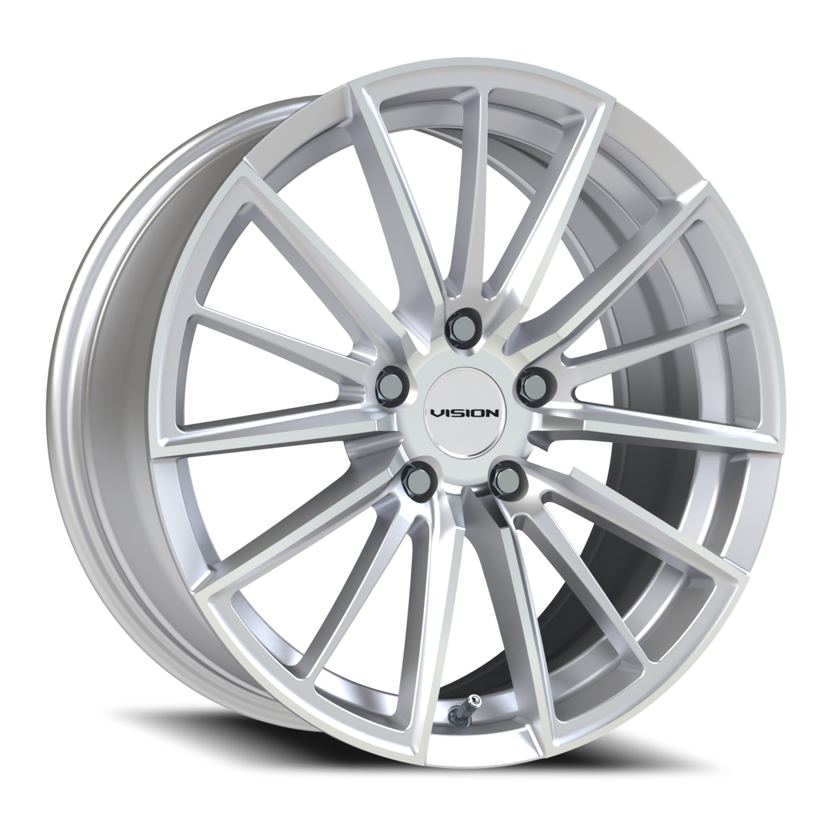 Vision Axis - 5-Lug 5x120 — Hyper Silver Machined Face