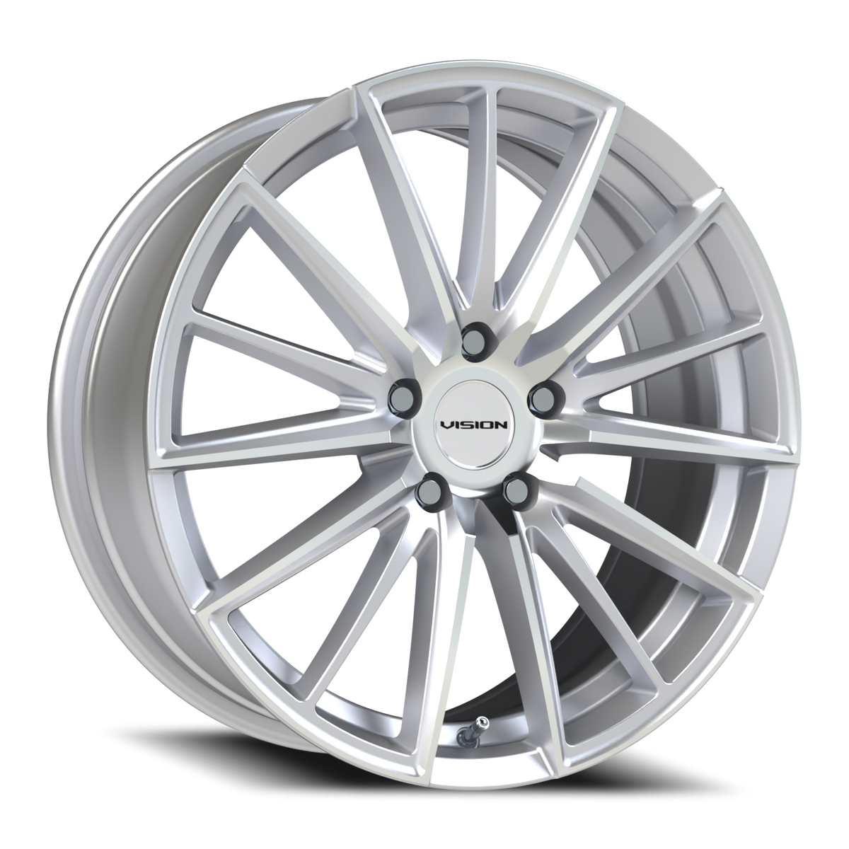Vision Axis - 5-Lug 5x112 — Hyper Silver Machined Face