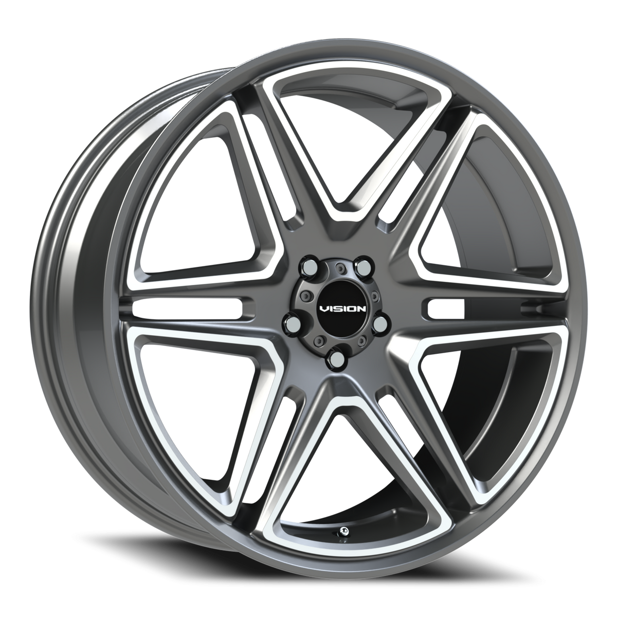Vision Wedge - 5-Lug 5x115 — Gunmetal Machined Face