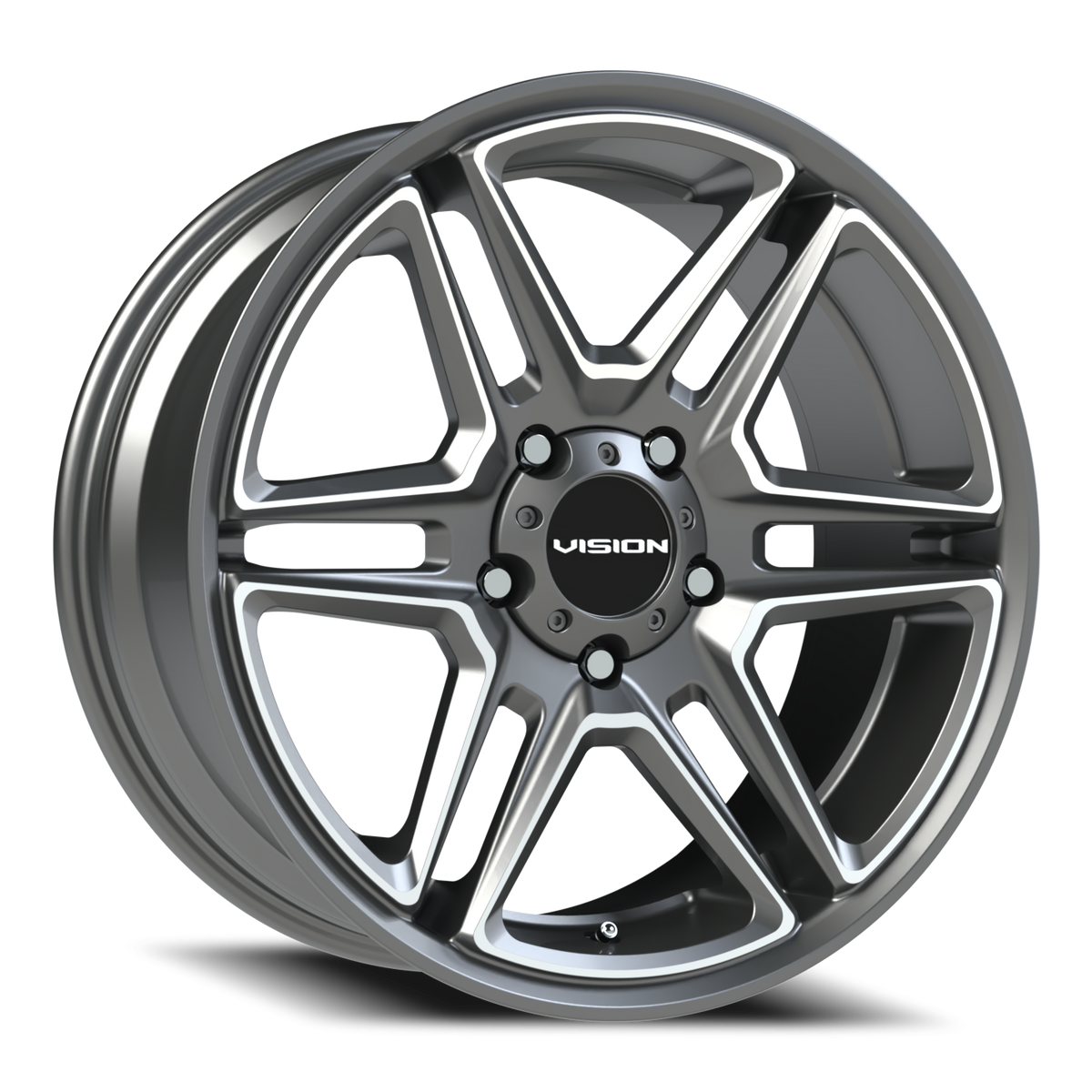 Vision Wedge - 5-Lug 5x139.7 — Gunmetal Machined Face