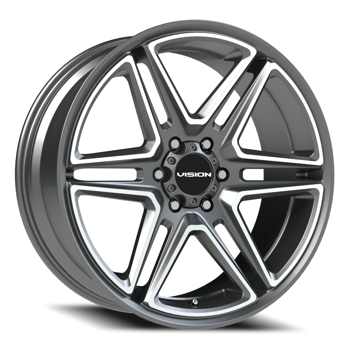 Vision Wedge - 6-Lug 6x139.7 — Gunmetal Machined Face