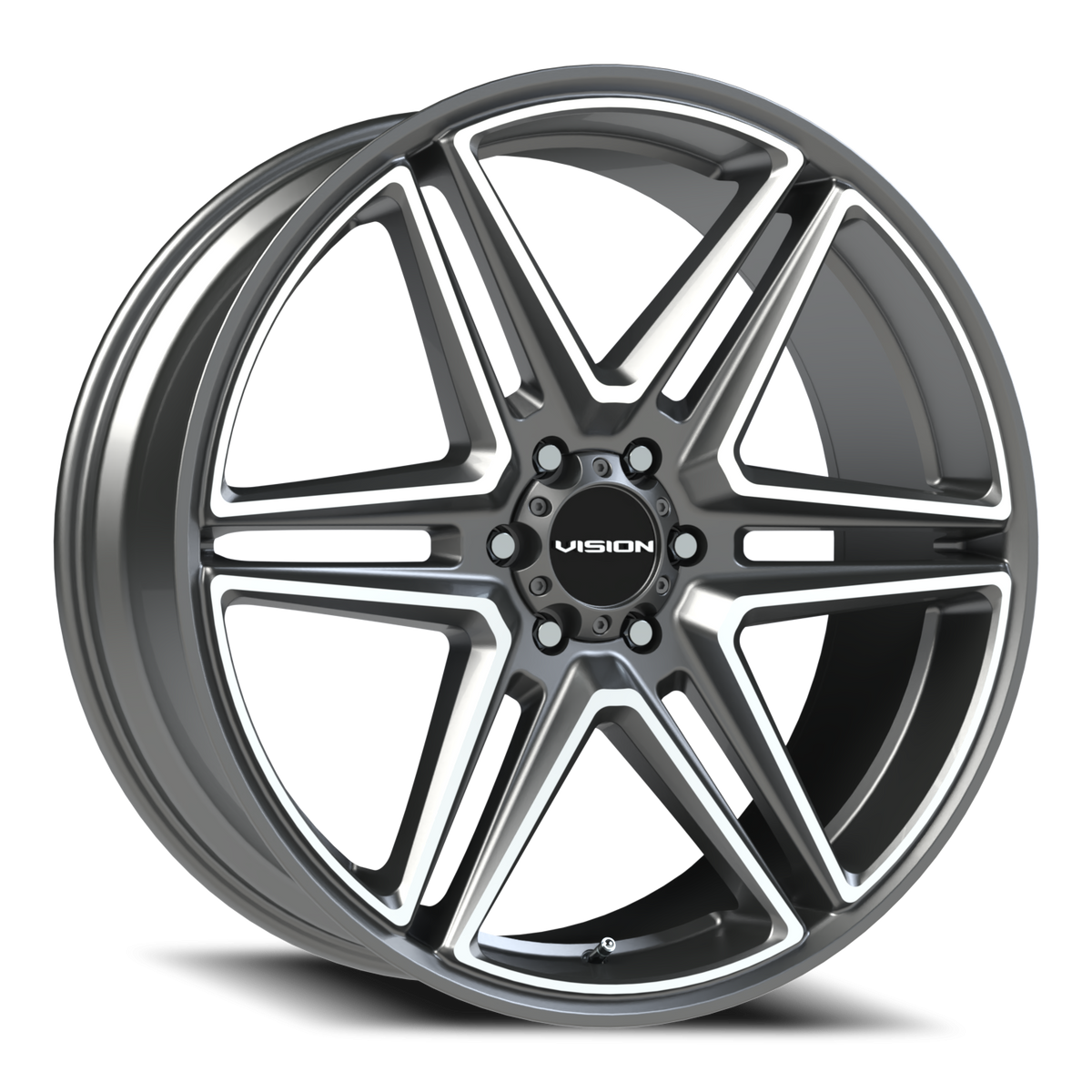 Vision Wedge - 6-Lug 6x139.7 — Gunmetal Machined Face