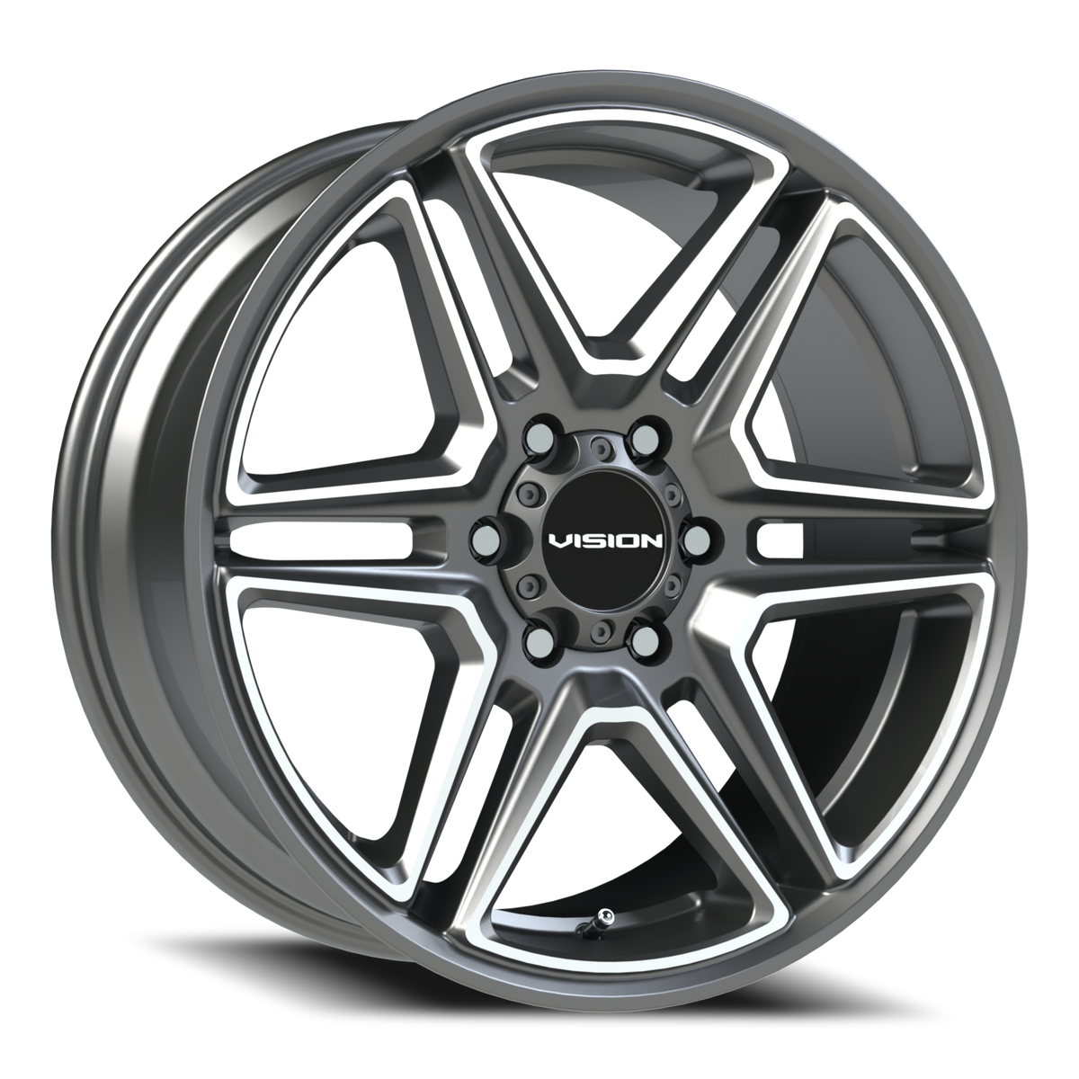 Vision Wedge - 6-Lug 6x139.7 — Gunmetal Machined Face