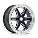 American Racing Groove 6 Drag 17" - 6-Lug 6x5.5 — GLOSS BLACK MILLED W/ DIAMOND CUT LIP