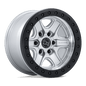 Black Rhino Hard Alloys Echo Trail Lock Beadlock 17" - 6-Lug 6x5.5 — HYPER SILVER W/ MACHINED FACE
