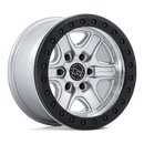 Black Rhino Hard Alloys Echo Trail Lock Beadlock 18" - 6-Lug 6x5.5 — HYPER SILVER W/ MACHINED FACE