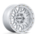 KMC Attack 17" - 6-Lug 6x5.5 — GLOSS SILVER W/ MACHINED FACE