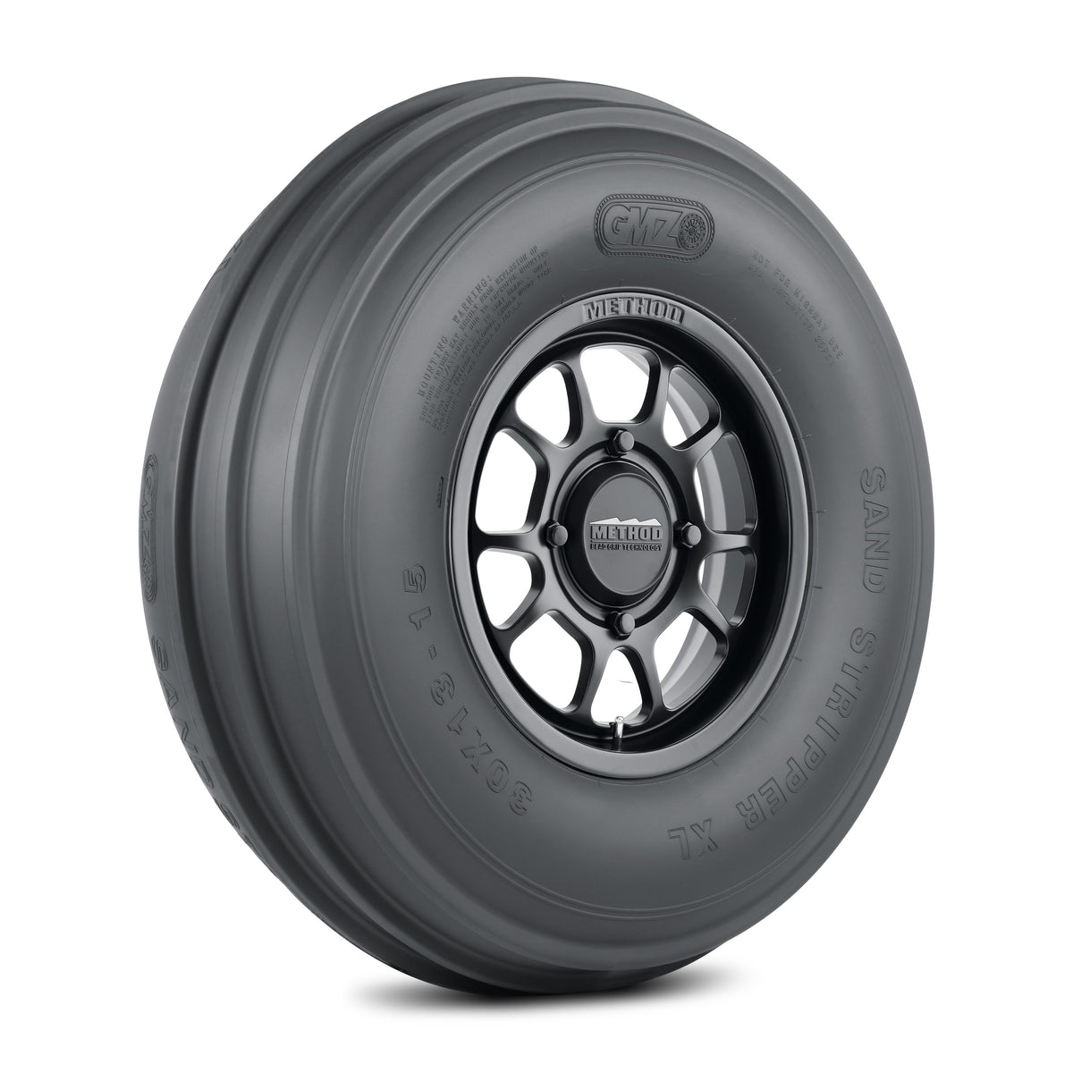 Method 409 Bead Grip® - 4-Lug 4x156 — Matte Black + Sand Stripper Front 30