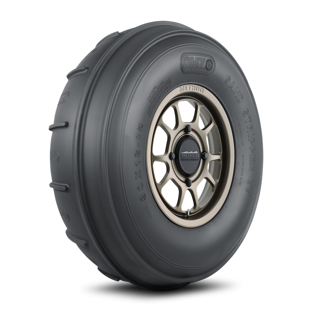 Method 409 Bead Grip® - 4-Lug 4x156 — Steel Grey + Sand Stripper Front TT XL 32