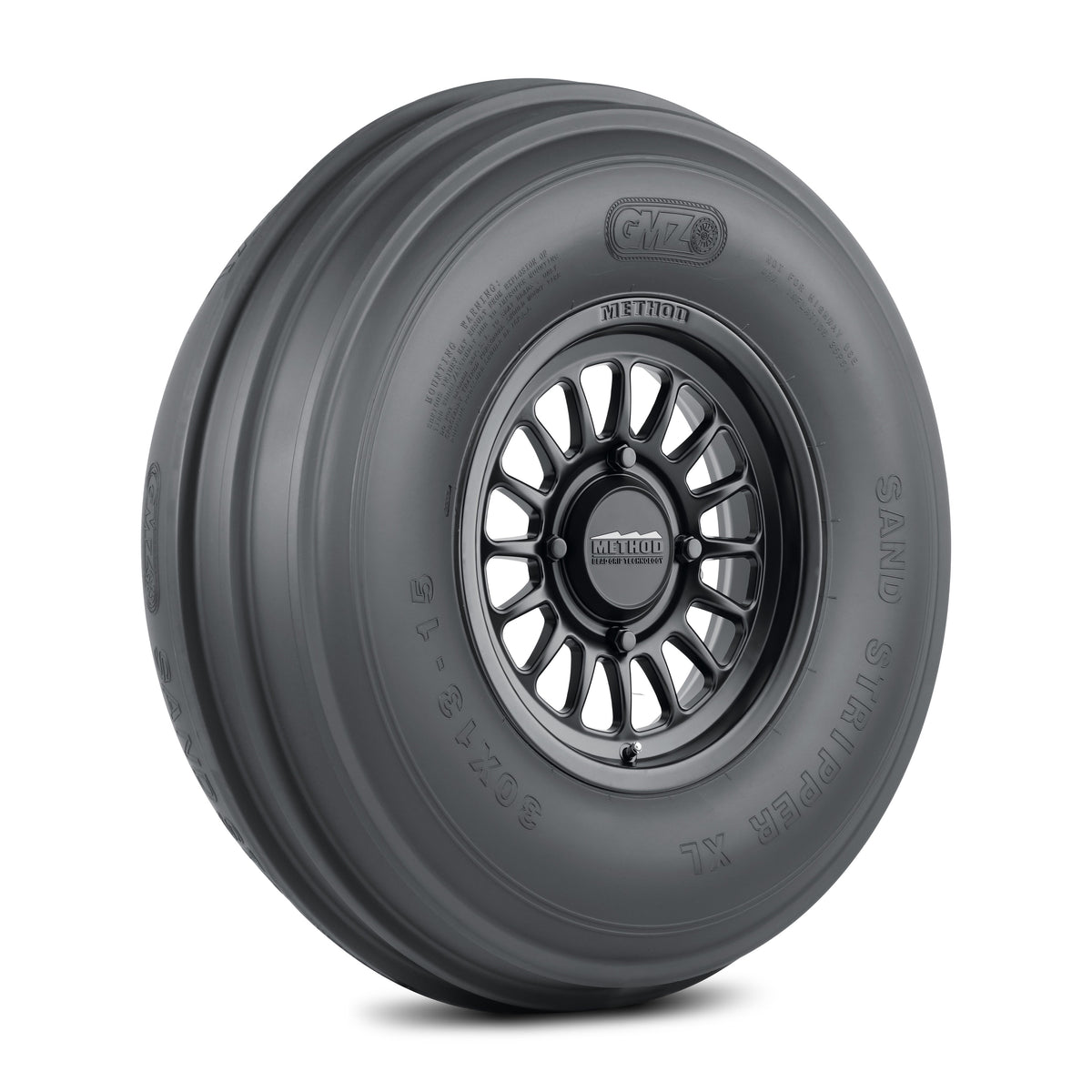 Method 411 Bead Grip® - 4-Lug 4x136 — Matte Black + Sand Stripper Front 30