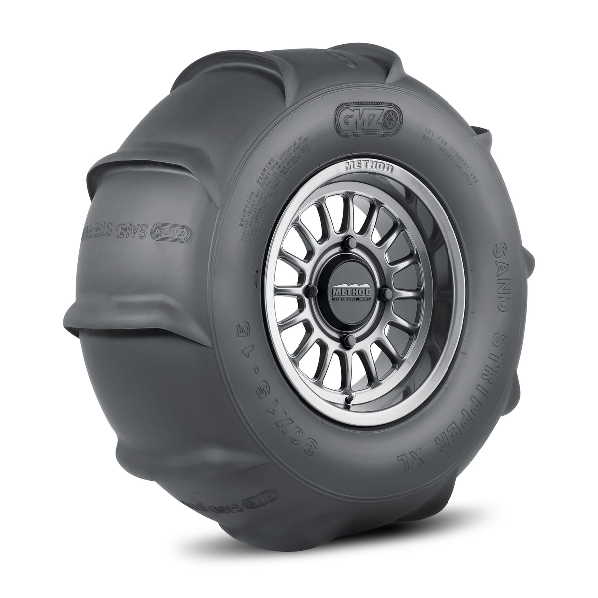 Method 411 Bead Grip® - 4-Lug 4x136 — Gloss Titanium + Sand Stripper Rear 10 XL 30