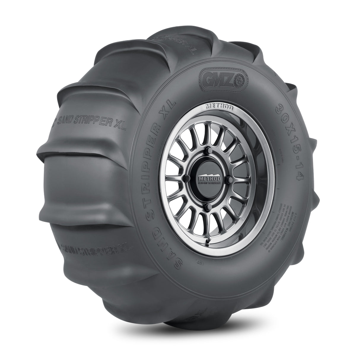 Method 411 Bead Grip® - 4-Lug 4x156 — Gloss Titanium + Sand Stripper Rear 14 XL 32